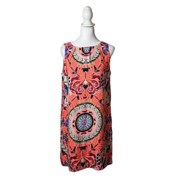 Mara Hoffman Shift Dress Geometric Print Neon Pink US Womens Size S - Picture 1 of 9